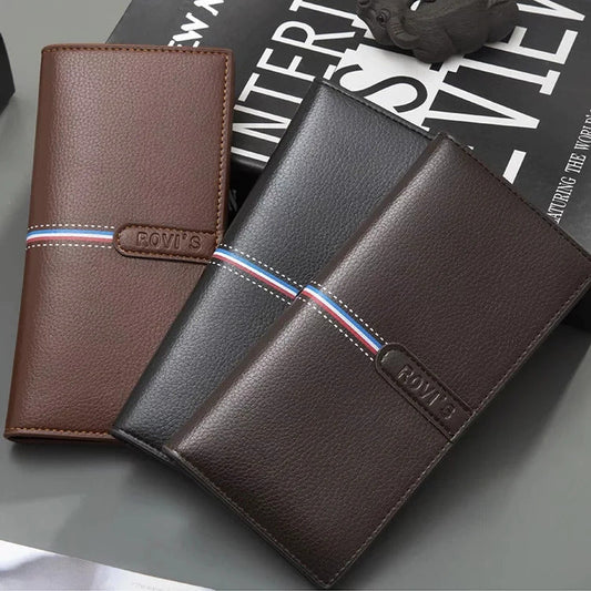 Leather Long Wallet For Men's Slim Money Mobile Wallet Card Holder Best wallet for men