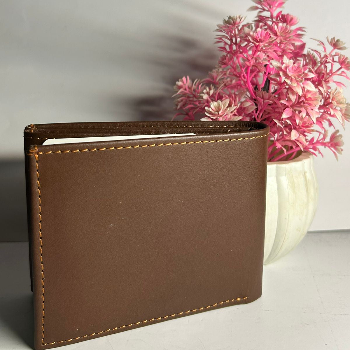 Genuine Leather Men's Zipper Coin Purse Leather Wallet For Men Tri-fold Wallet Clasp Black Brown