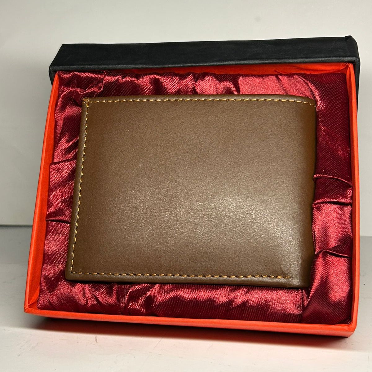 Genuine Leather Men's Zipper Coin Purse Leather Wallet For Men Tri-fold Wallet Clasp Black Brown