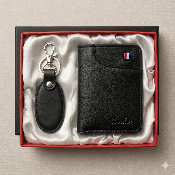Leather Wallet With Free Keychain