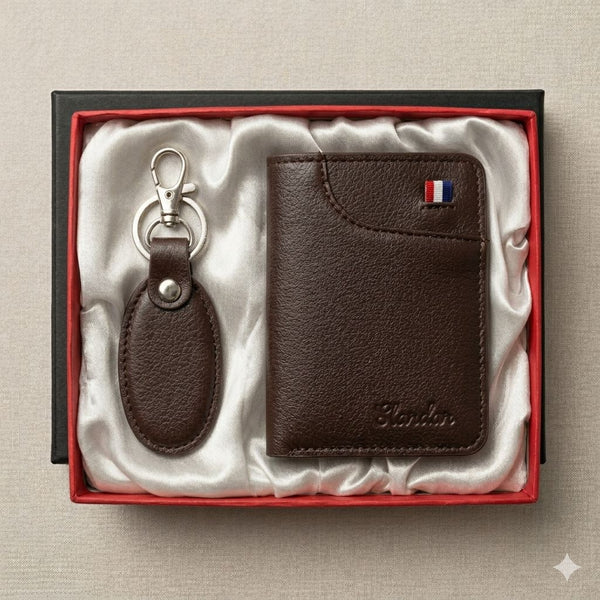 Leather Wallet With Free Keychain